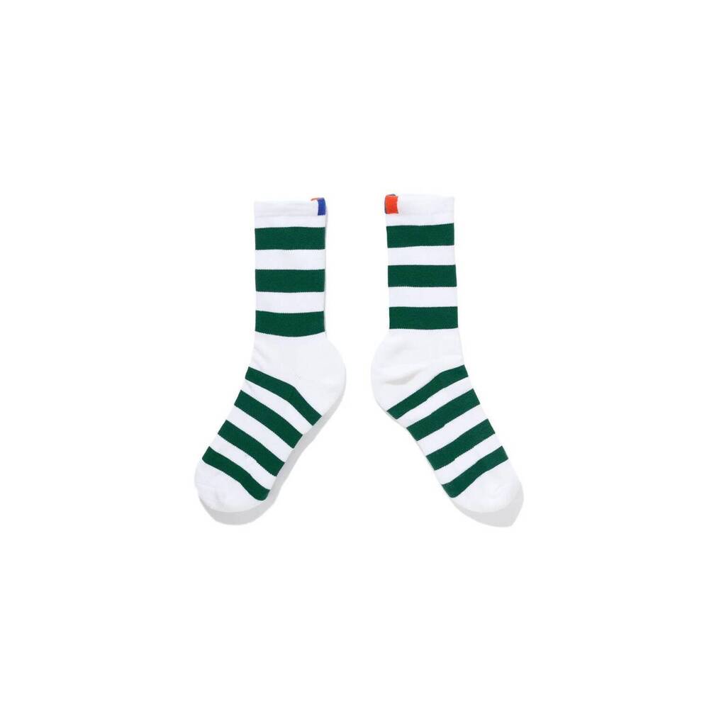 NEW KULE women's striped sock in white/green